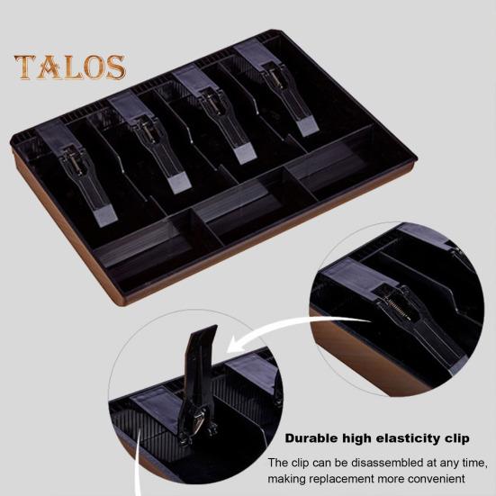 Kassenbox Geldtablett mit Metallclip 4 Fächer Kassierer Sicheres Geldbörsendesign Praktischer Kasseneinsatz Ersatz