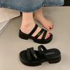 High-end Outer Wear Platform Slippers Women's 2025 Summer New Heightening Lightweight Softness Roman Casual Beach Sandals