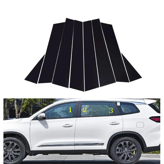 8PCS Polished Pillar Posts For Chery Tiggo 8 Pro 2018      Car Accessories  Window Trims Decoration  Strip
