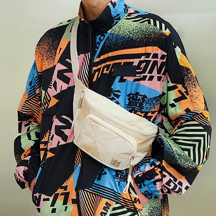 New LiNing Fabric Crossbody Bag, Fanny Pack, Sling Bag Unisex Ecru ABDS132-2