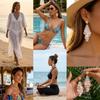 Exquisite White Round Shell Tassel Drop Earring for Women Summer Ocean Style Starfish Scallop Earring Aesthetic Party Jewelry