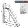 304 Stainless Steel Mobile Platform Ladder with Detachable Safety Feature