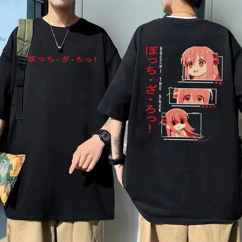 Sevimli Komik Anime BOCCHI THE ROCK Gotoh Hitori Grafik T-shirt Yaz Unisex Kadın Büyük Boy Unisexga Tees Unisex % 100% Pamuk Tshirt