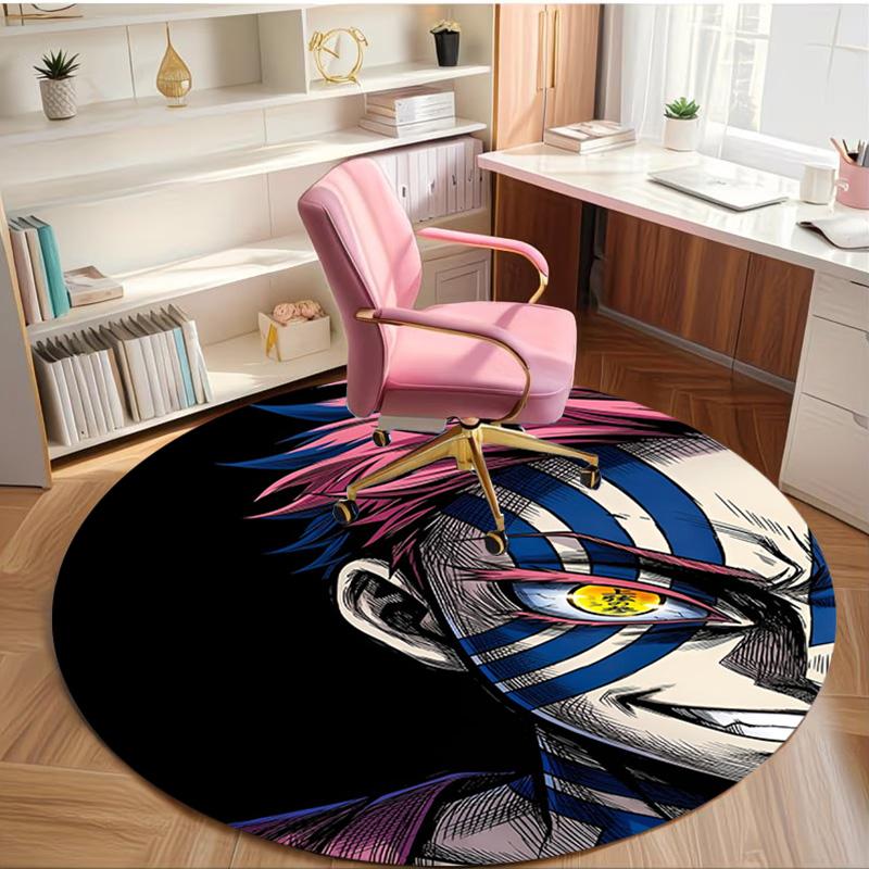 Demon Slayer Print Round Rug, Washable Floor Carpet, For Entryway Dorm Laundry Room Office Study, Home Decor Birthday Christmas Gift