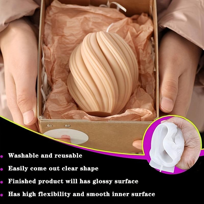 1PC DIY Crystal Epoxy Irregular Rotating Wave Silicone Mould Mirror Spiral Column Ornament Candle Mould