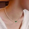 XL0123: Pearl and Jade Necklace