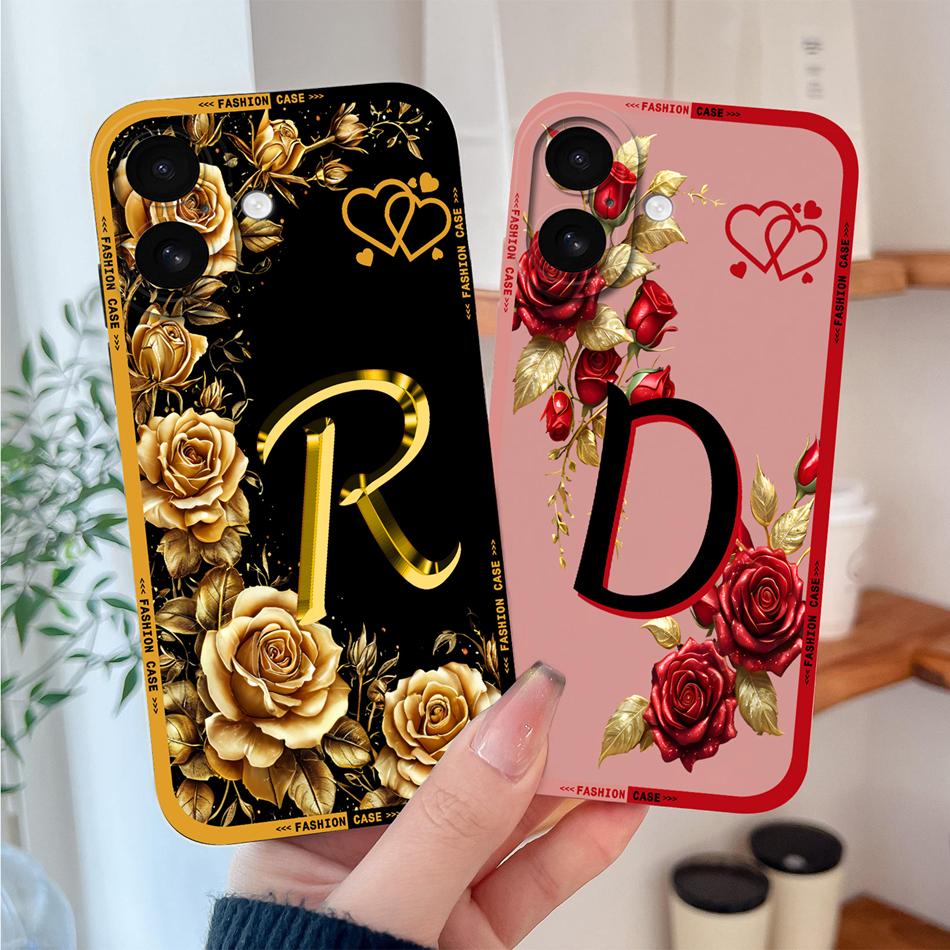 For iPhone 17 Pro Max 17 Air Phone Cover Flower Name Letters High Quality Case For iPhone17 Soft Silicone Shockproof Housing