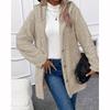 Autumn Winter Fur Coat Plush Button Cardigan Hooded Sweater Autumn Winter