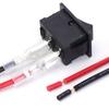 Motorcycle Boat Switch Cord 12V Round Rocker Switch ON/OFF SPST 2 Pin Toggle Switch with Wire for Car Boat Modified