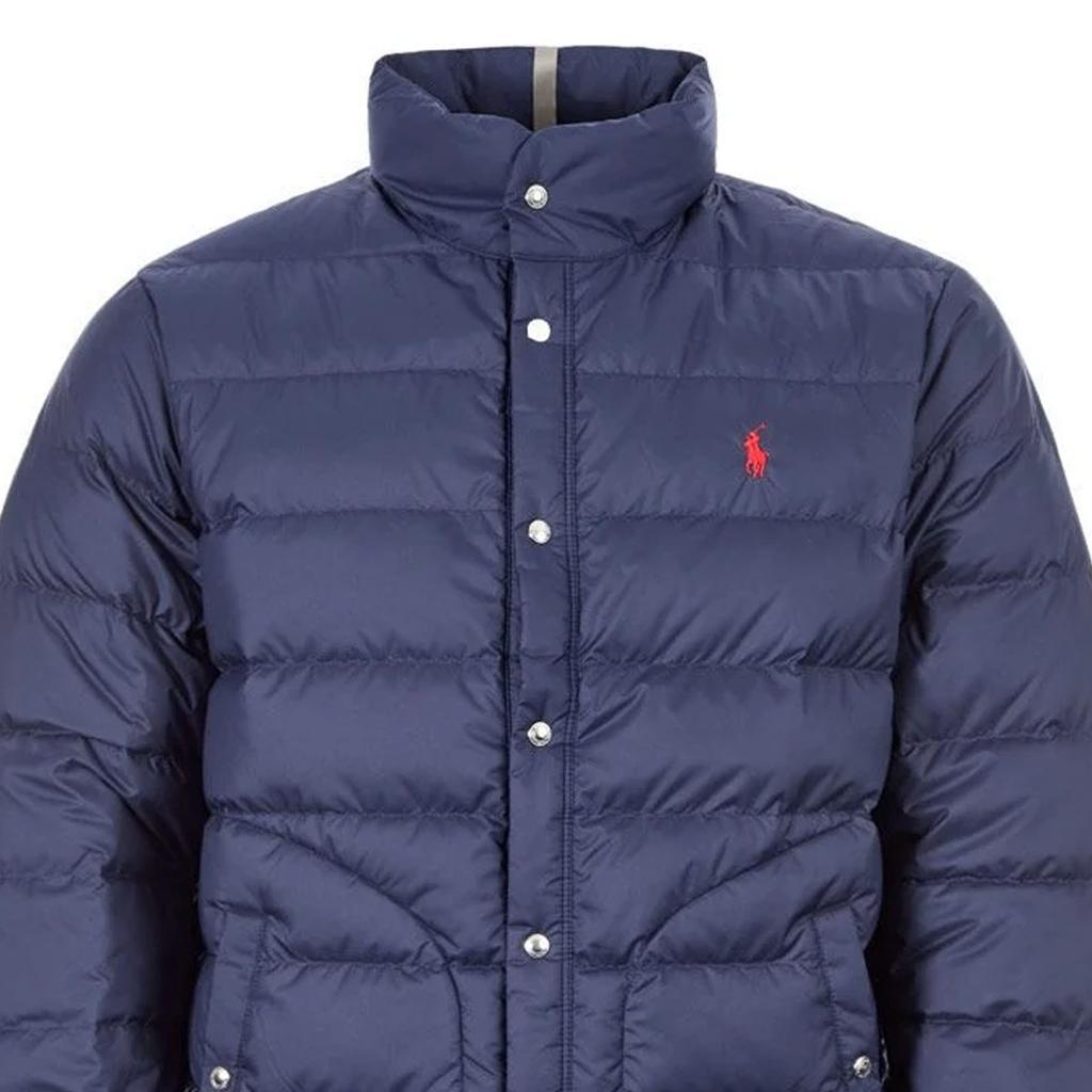 Polo Ralph Lauren Solid Color Pony Embroidered Quilted Single Breasted Long Sleeve Down Jacket Men outerwear Navy-Blue 710787830-003