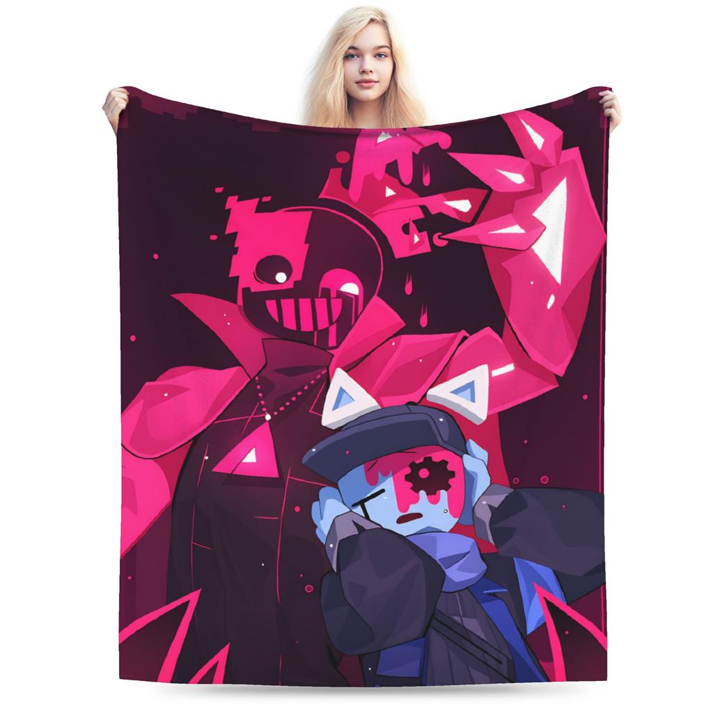 Forsaken Game Art Pixel Charakter Flanelldecken Junge Mädchen Warm Gemütlich Überwurfdecke Winter Außen Bettdecke Sofa Bettbezug