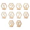 10pcs Wooden Table Number Sign Hexagon Place Card Rustic Wedding Desktop Decor Engagement Seat Number Signs Event Party Supplies