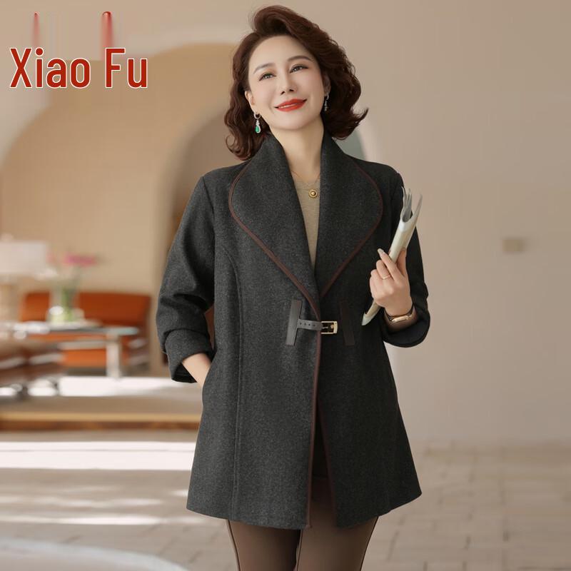 Women s Elegant Mid-Length Wool Blend Blazer Coat 5XL