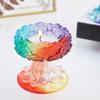Resin Casting Candle Holder Silicone Mold Crystal Lotus Mirror Mold Suitable for Epoxy Candle Holder Family Table Decor
