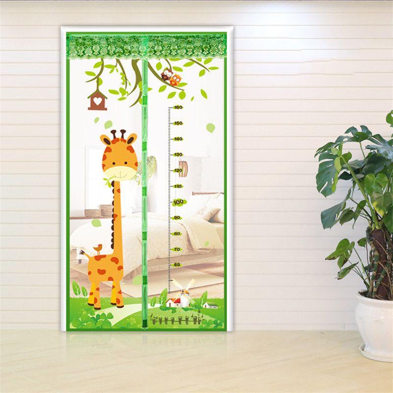 

Противомоскитная сетка-штора на магнитах с мультяшным рисунком, автоматически закрывающаяся 90x210cm/35.4x82.7in зелёный