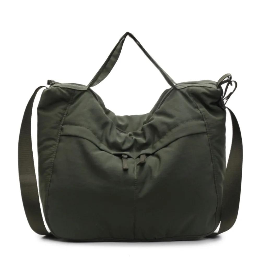 Solid Nylon Totes Bag Versatile Large Capacity Overlarge Drawsting Bag Light Weight Casual Women's Commutting