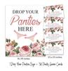 Inkdotpot Bridal Shower Game 1 SignA    30 Size CardsA  White Floral Girls Night Out Bachelorette Party Drop Your Panties
