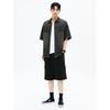 Washed Cotton Pocket Half-Length Elastic Shorts Black