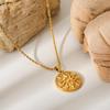 Stainless Steel Hip-Hop Sun Totem Pendant Necklace for Women