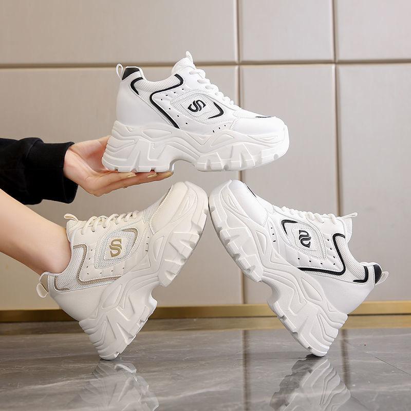 Inner Height Increase Dad Shoes Women's New Autumn Versatile Platform Travel Shoes Tide Is Mesh Sports and Leisure Shoes
