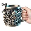 Handmade Coffee Cup V8 Engines Mug for Car Lovers Large Capacity Tea Cup Hot Beverage Mug for Home Office