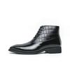 Men Casual Lacing Formal Business Ankle Boots Outdoor Boots Black Shoes Brown High Boots Large Size