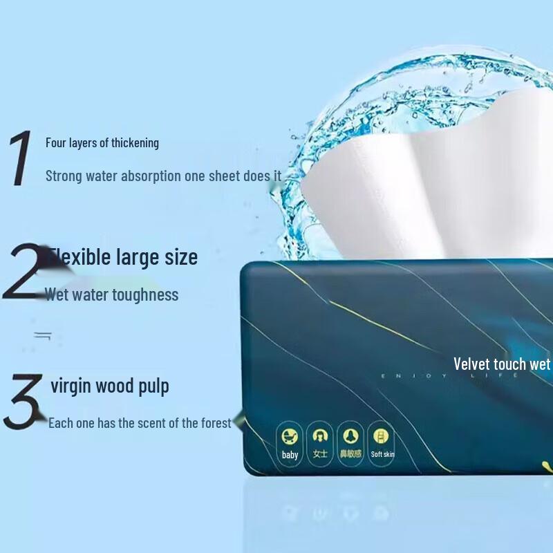 JINGRUIXIANG Velvet Touch Wet Strength Facial Tissues