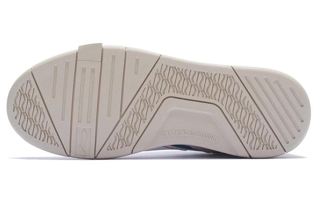 Li Ning Wave Mid Prm Synthetic Leather Slip Resistant Cushioning Abrasion Resistant Mid Top Casual Skate Shoes Women's AGCS152-4
