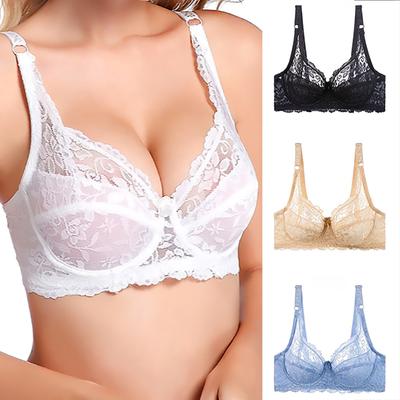 Büyük Göğüsler İçin İnce Sütyenler Kadınlar İçin Seksi Fransız İç Çamaşırı İnce Toparlayıcı Dantelli Şeffaf Büyük Beden Göğüs Toplayıcı Sütyenler Balenli Sütyen