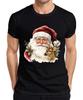 Santa Claus Reindeer Watercolour Vintage Gift Christmas Mens T-Shirt-