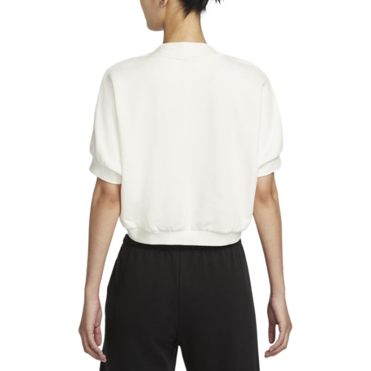 New Nike Sportswear Collection Women's Crew Neck Short Sleeve Cropped French Terry Top HJ0225-133