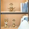 1/3 st Guld Yoga Groda Figurer Modern Vardagsrumsskrivbord Bord Hemma kontor Bokhylla Dekoration Djurstaty Harts prydnader