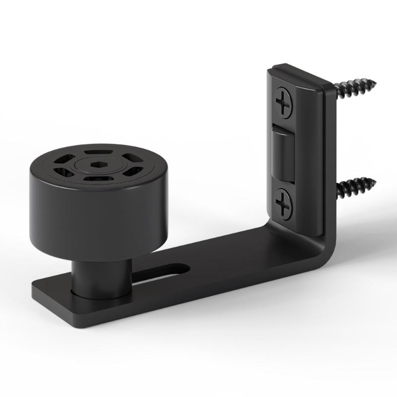 Barn Door Track Roller System Easy Installation Carbon Steel Base Door Guide AntiWobble Design Matte Black Finish