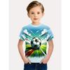 Kinder T-Shirt Junge Lässig Mädchen Kurzarm T-Shirt Sommer Cartoon Fußball Sport T-Shirts für Jungen Rundhals Kinder Top