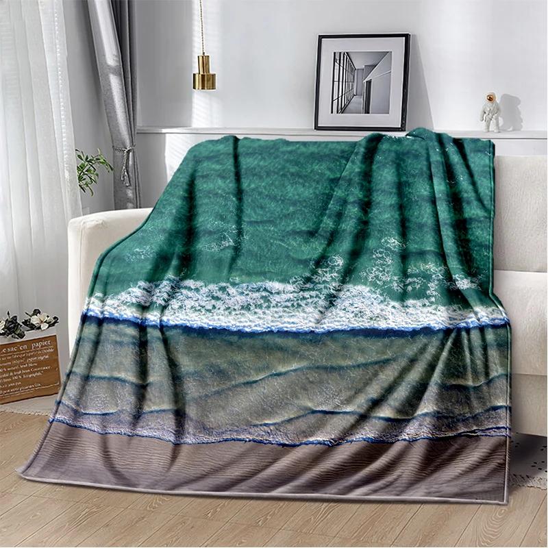 29 Style New Sea Water Beach Reef Nature Scenery 3D Blanket,Soft Throw Blanket for Home Bedroom Bed Sofa Travel Picnic Cover Kid