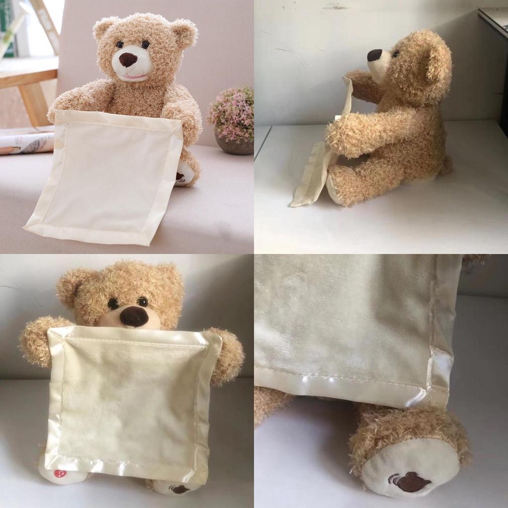 Cute Talking Teddy Bear Plush Toy 35cm Height Rechargeable Shy Face Battery Operated