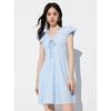 Women's French Style Cloud Jacquard V-Neck Mini Dress