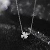 2023 Women's Light Luxury 925 Silver Four-Leaf Clover Pendant Necklace