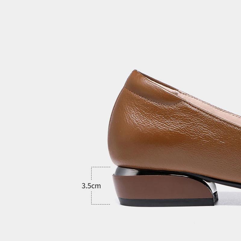 Mid Heel Shoes Women Heels Wedding PU Leather Hollow Out Black Square Heel Formal Shoes Office Lady Spring Fall Zapatos Flats