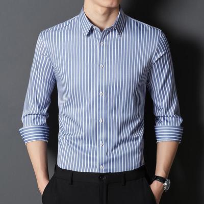 Pánske pruhované košele Elastické Slim fit Spandex Spandex Office Business Pracovné Mužské formálne košele ľahká starostlivosť