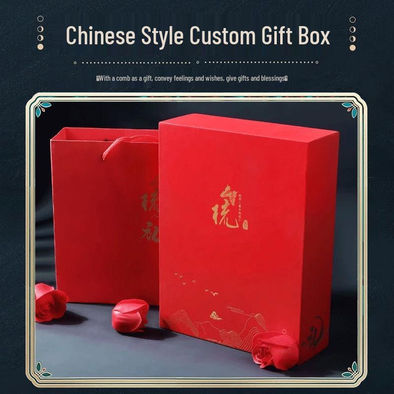 HOMEMAKER Natural White Buffalo Horn Comb Gift Set