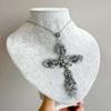 Dark Gothic Cross Pendant Necklace For Men And Women With Zinc Alloy Chain Jewelry Accessory