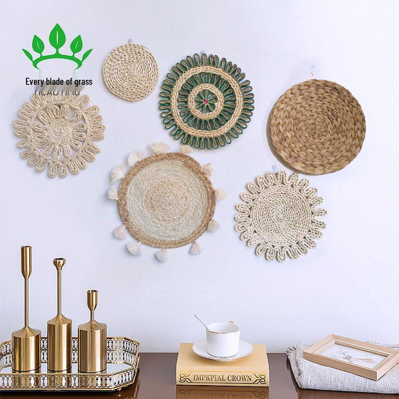 Ethnic Moroccan Style Woven Straw Wall Hanging for Sofa or Bedside