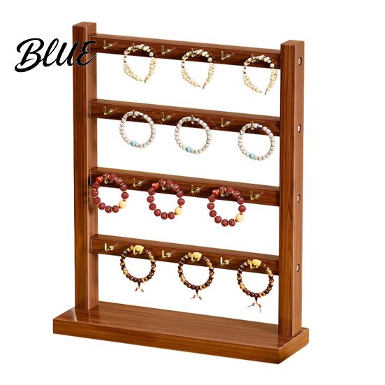 Earring Ring Storage Wooden Jewelry Organizer Durable Display Stand Multiple Layers Space Rustic Wood Saving Rack for Necklaces Bracelets