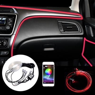 Car-styling Car Interior Light RGB Auto Decorative Light Remote Control 6 Meter Fiber Optic Atmosphere Lamps App Control