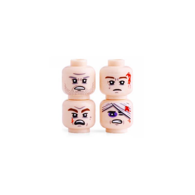 56pcs/Lot DIY Figures Head Building Blocks Accessories Laugh Cry Charming Angry Facial Expression Mini Bricks Toys Model Kids Gifts