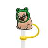 10pcs Flexible Dogs Pattern Silicones Hat for 8mm Straw Reusabled Drinking Straw Hat Reusabled Dustproof Cute Straw Cover