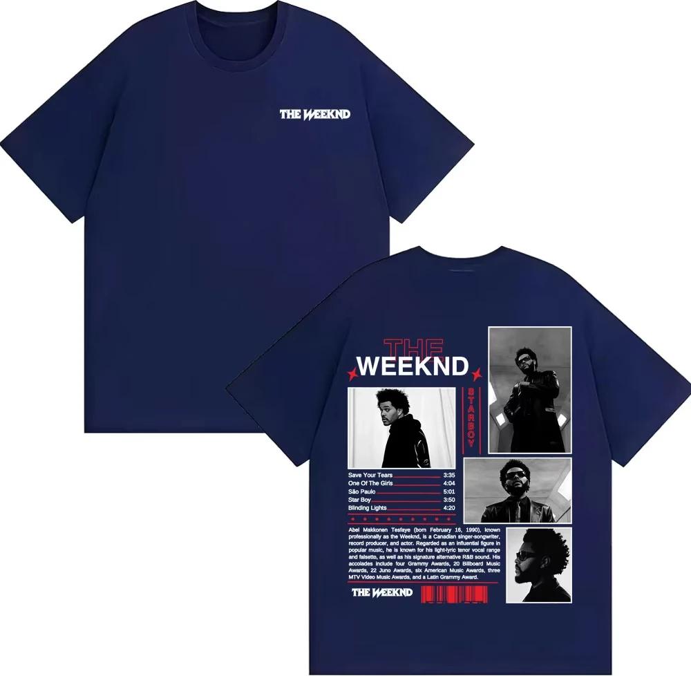 Rapper The Weeknd Starboy Obal alba Tričko Unisex Dámské Oblečení Harajuku Punk Hip Hop Trička Unisex Bavlněné Krátký Rukáv Top