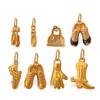 Gold Shoe Bag Clothing Modeling Versatile Pendant, Exquisite Three-Dimensional Design Personalized Diy Jewelry Accessories