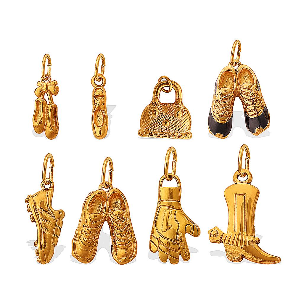 Gold Shoe Bag Clothing Modeling Versatile Pendant, Exquisite Three-Dimensional Design Personalized Diy Jewelry Accessories